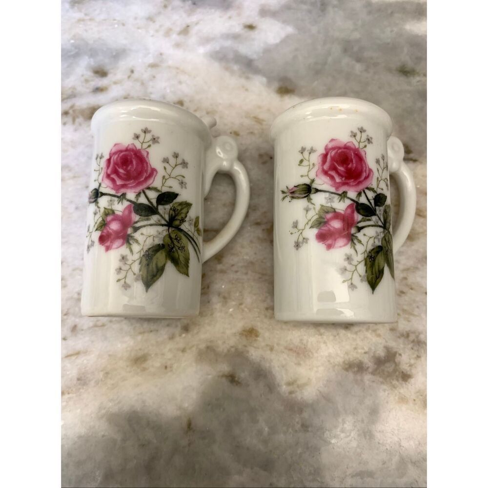 Roses Salt and Pepper Antique Shakers